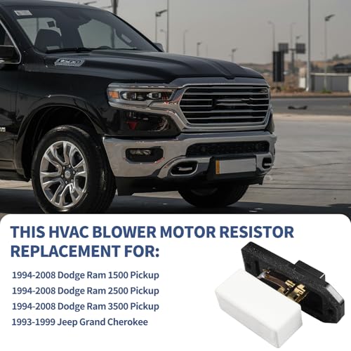 Image of HVAC Fan Blower Motor Resistor Replacement for 1997-2008 Dodge Ram 1500 2500 3500 Pickup, 1993-1999 Jeep Grand Cherokee, HVAC Fan Resistor Replaces RU109 973020 4720278 68004241AA 6800459AA 5012212AA