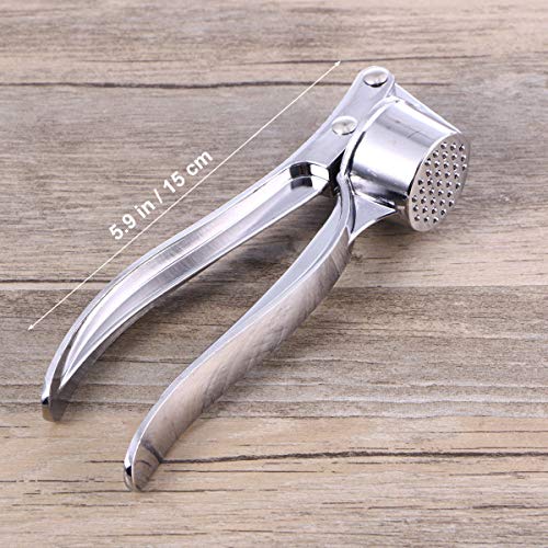 Romeeton Garlic Press Crusher Stainless Steel Squeezer Masher Mincer Kitchen Tool, Easy to Clean and Durable - Image 3