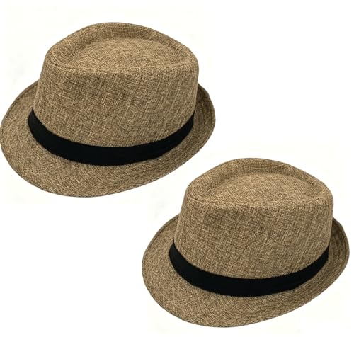 Image of 1920s Men Fedora Hat Cap for Men,Manhattan Hat for 1920s Mens Gatsby Costume Accessories