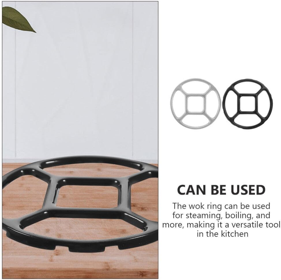 Kichvoe 2pcs Non-slip Wok Support Rings for Gas Stove Construction Temperature Resistant for Stabilizing Woks and Pots Cooktops