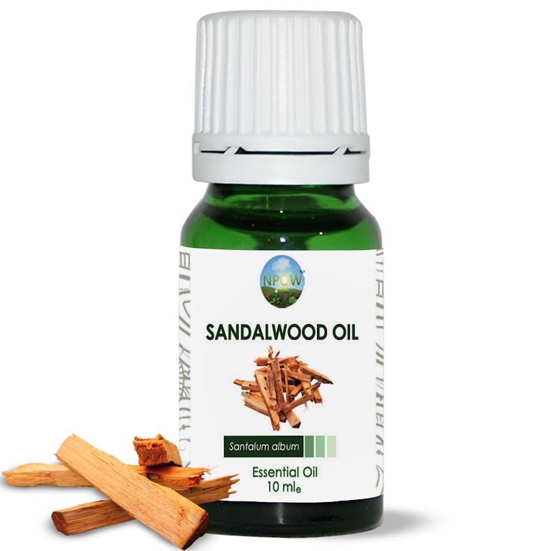 NPOW Pure Sandalwood Essential Oils for Skin - 100% Natural Essential Oils for Diffusers for Home Sandalwood Fragrance Oil for Diffuser Humidifier Oil Aromatherapy Diffuser Scents - 10ml