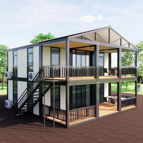 Prefab Tiny Home for Sale 2 Story Modular Detachable Container House to Live in for Adults Expandable Mobile Foldable Home 2 3 4 Bedroom 20/40ft Portable Villa Prefabricated Office Apartment Hotel