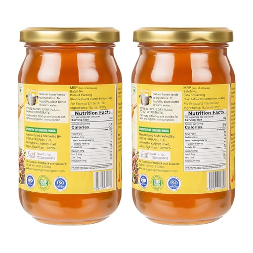 Image of Shiva Organic Peach blossom Honey -1 kg | 100% Raw and Pure | Natural and Original | No Added Sugar | Unprocessed Honey