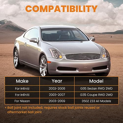 maXpeedingrods Front Lower Forward Control Arms for Nissan 350Z Z33 2003-2009, for Infiniti G35 2WD 2003-2007, Gold - Image 6