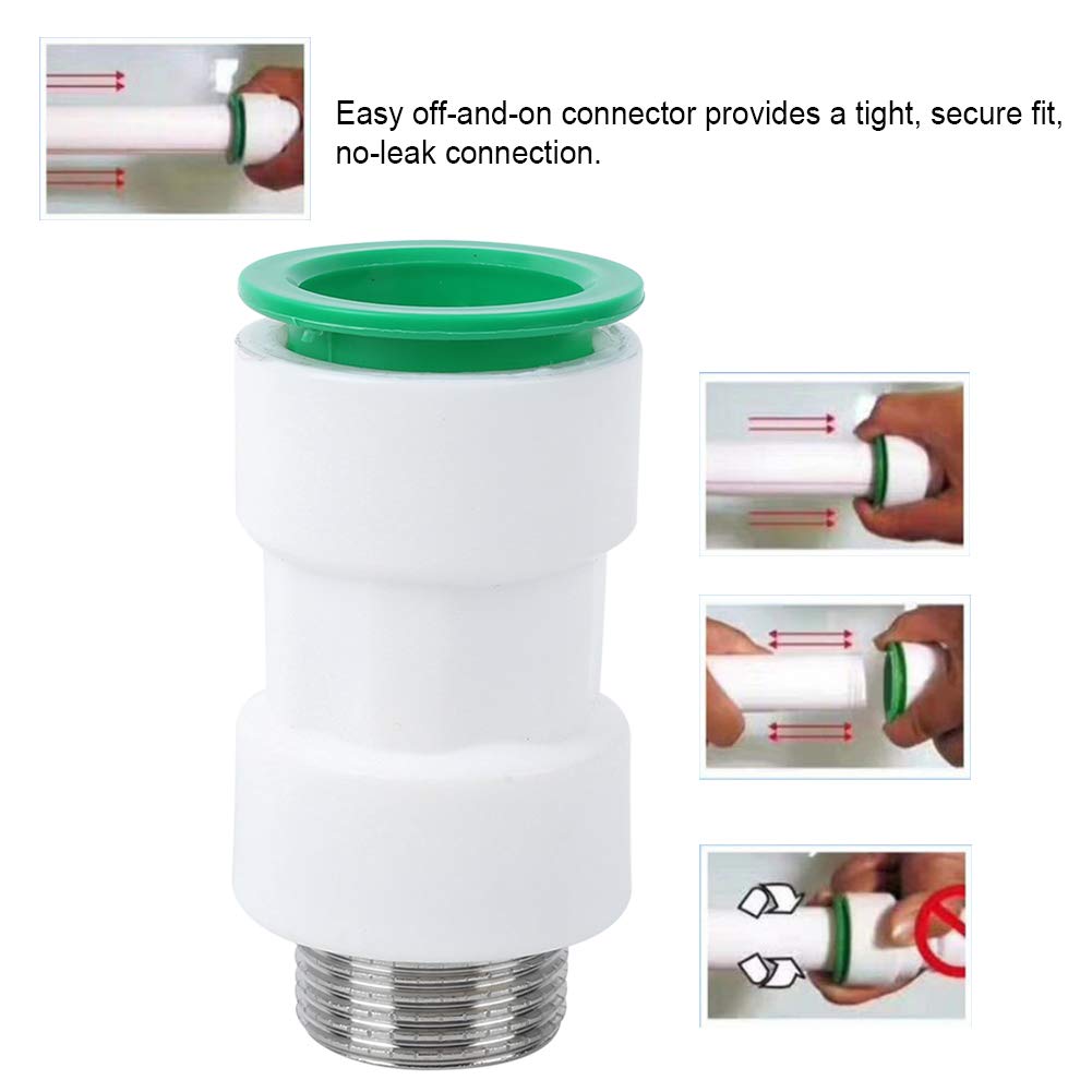 32mm to G1in Male Thread Plastic Straight Quick Connector Tube Fittings for PPR, PE, PVC Pipe