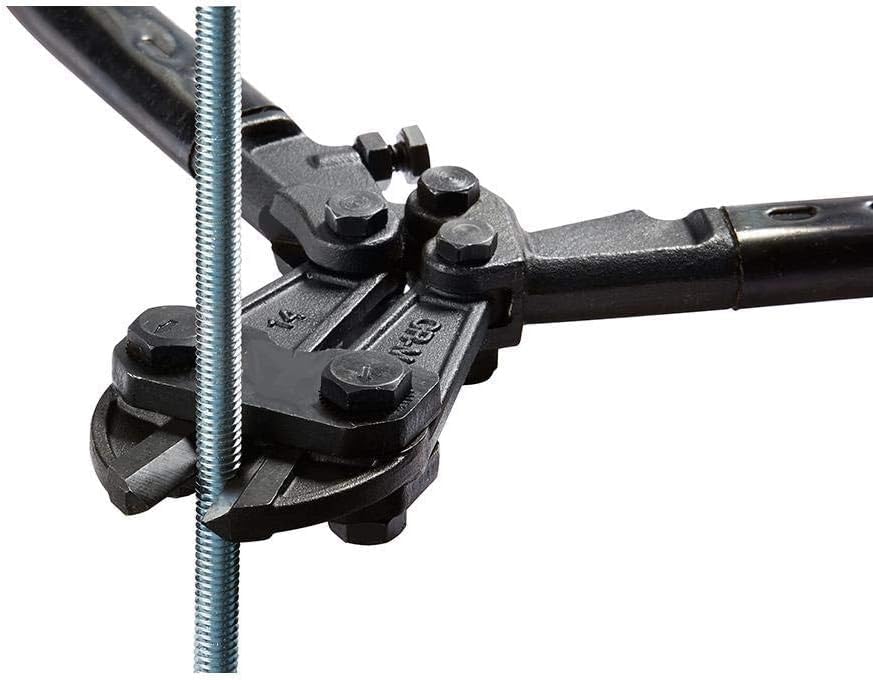 Edward Tools Bolt Cutter 18” - Heavy Duty Forged T8 Steel Blade Cuts Steel Wire, Chain Link Fence, Metal Rods, Screws, Locks, Small padlocks Cutters Ergonomic Rubber Grip Handle