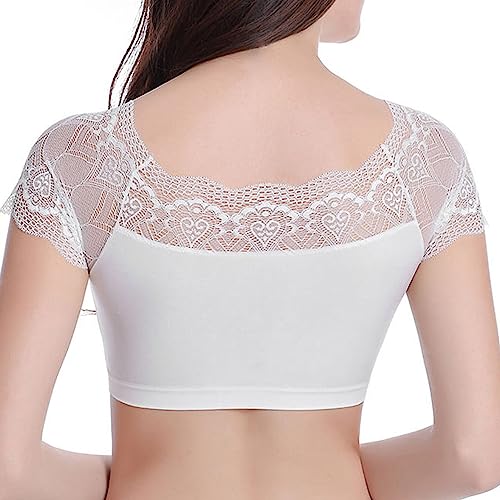 Image of DRESHOW Lace Bralette Tank Tops Wireless Bra Lace Crop Top Removeable Pads Yoga Sports Bra Undershirt for Women & Teens