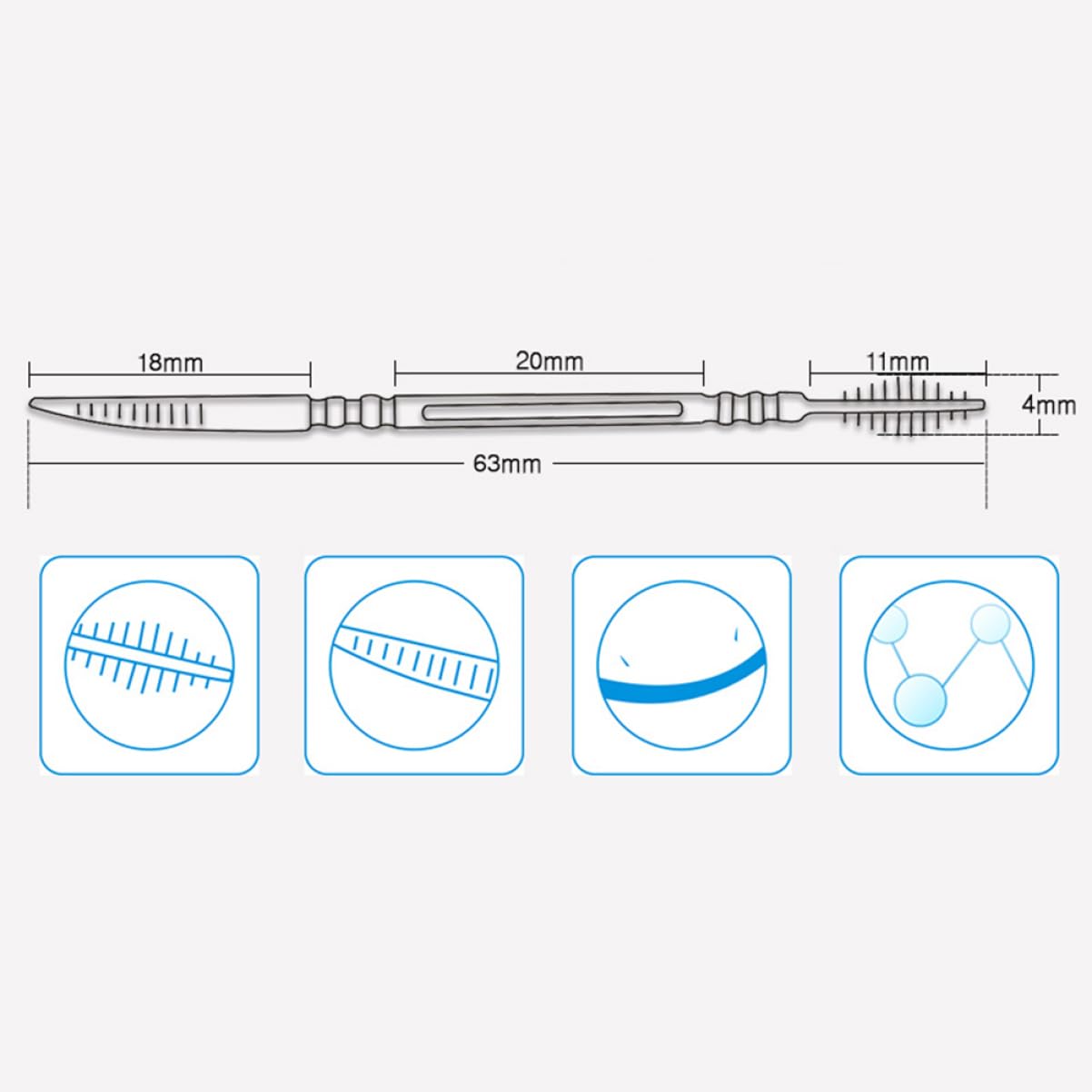 Luxshiny 1060 Palillos de Dientes de Doble Punta de PP para Limpieza Interdental sin Dañar Encías, Diseño Ecológico Cepillo de Pescado y Punta Cónica para Cuidado Bucal Diario
