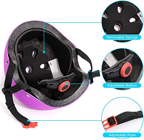 Image of Adjustable Helmet for Ages 3-16 Kids Toddler Boys Girls Youth,Protective Gear with Elbow Knee Wrist Pads for Multi-Sports Skateboarding Bike Riding Scooter Inline skatings Longboard Roller Skate