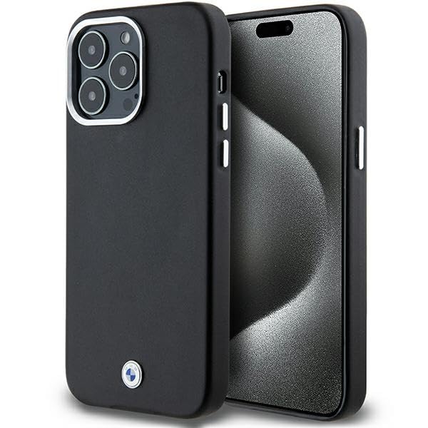 CG MOBILE BMW BMHMP15X23PUFWK Coque pour iPhone 15 Pro Max 6,7"" Noir Signature Métal Enroulé