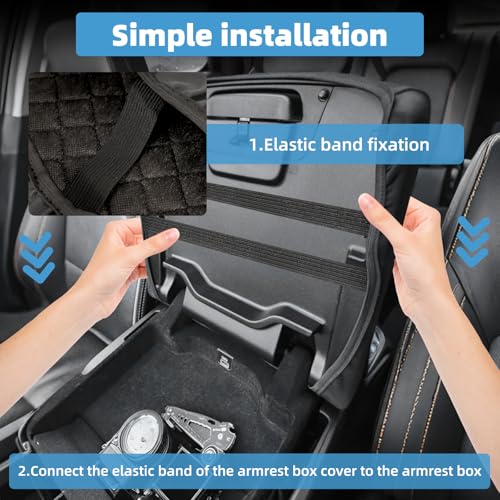 Image of Center Console Armrest Cover for Dodge RAM 1500 2500 3500 2019 2020 2021 2022 2023 2024 2025 Accessories Fully Covered Anti-Scratch Protector Interior Accessories(Only for Bucket Seat Console)