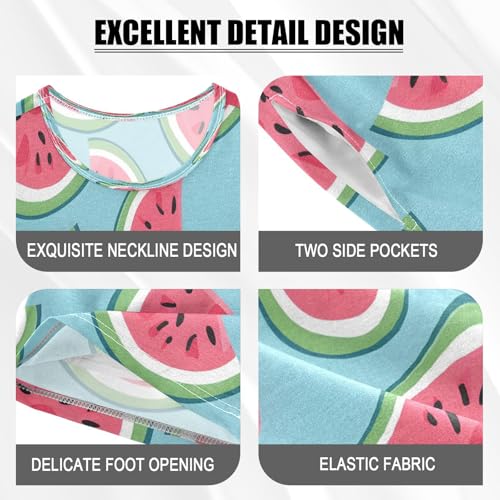 senya Short Sleeve Pajamas Sets Summer Cotton Sleepwear Watermelon4