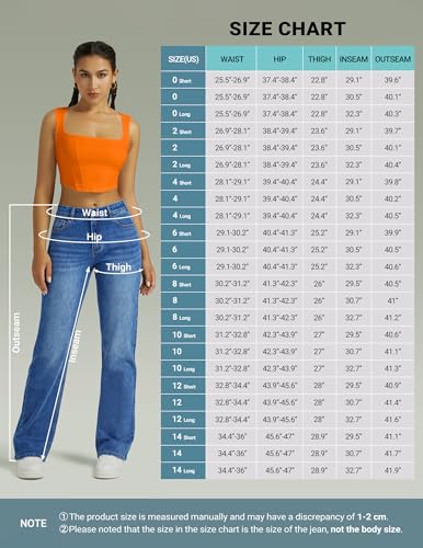 Image of FUNUCA Straight Leg Jeans for Women,High Waisted Wide Leg Loose Microelastic Boyfriend Denim Pants
