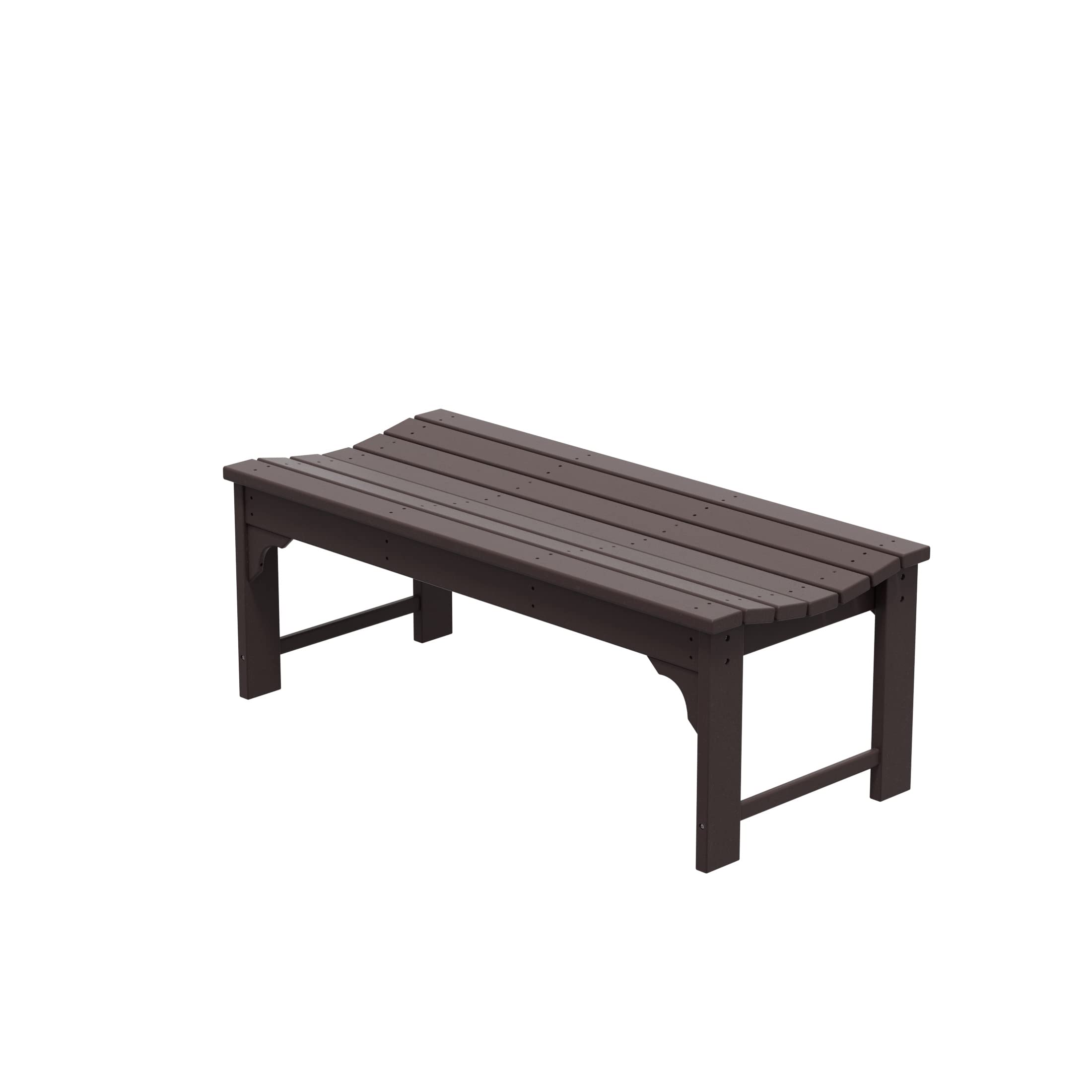 Westin Outdoors Malibu WO 48" Length Backless Poly Wood Outdoor/Garden Bench, Dark Brown