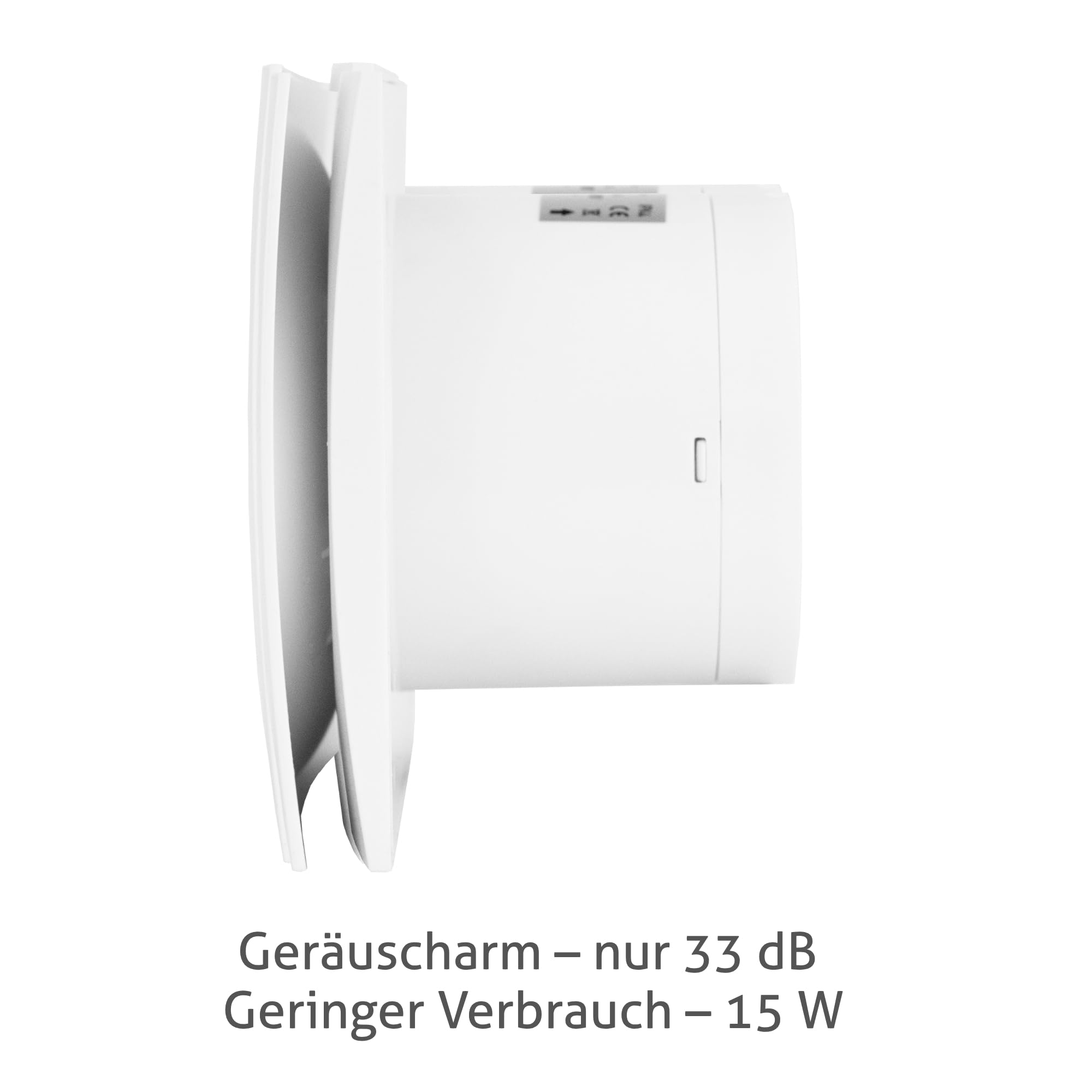 Turbionaire RING 100 SW Badlüfter, Doppelte Ansaugung und Vorderseite, 100 mm Durchmesser, Weiß, Nichtrückkehrventil, Wasserdicht, Für Belüftung im Badezimmer und WC