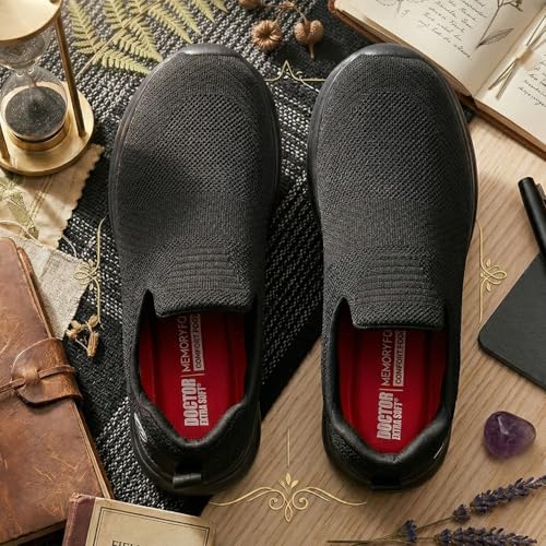 Image of DOCTOR EXTRA SOFT Men's Sports Walking Running Jogging Slip-On Shoes|Lightweight Breathable Sneakers with Cushioned EVA Sole|Shock Absorbing Comfort Fit Easy Wear Athletic Daily Gym Casual Use D-2014