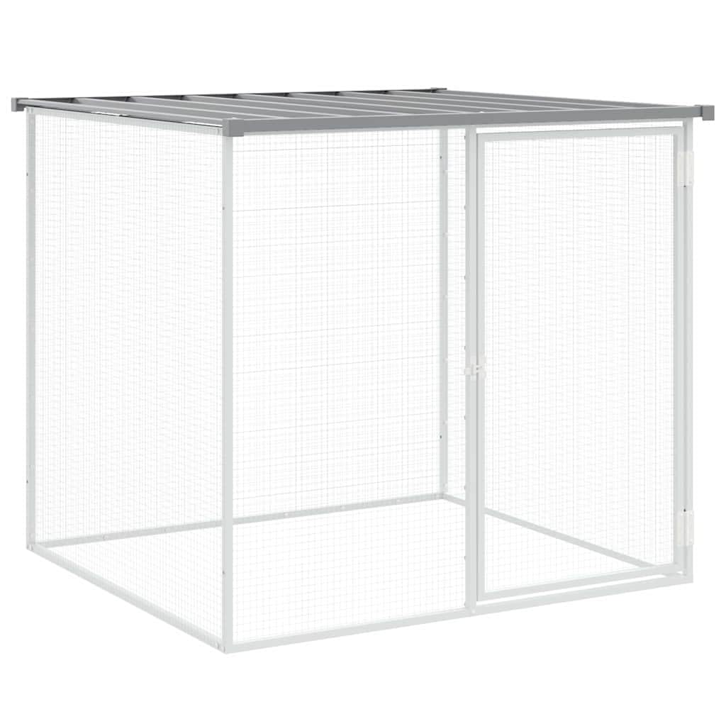 vidaXL Jaula de Gallinas, Gallinero con Toldo, Recinto para Animales Pequeños, Caseta para Jardín, Acero Galvanizado Gris Claro 103x98x90 cm