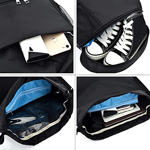 Karani Gym Bag Drawstring Backpack With Shoe Compartment Waterproof Wet Dry Separation For Men Women Gym Yoga Shopping Swim #TOP4