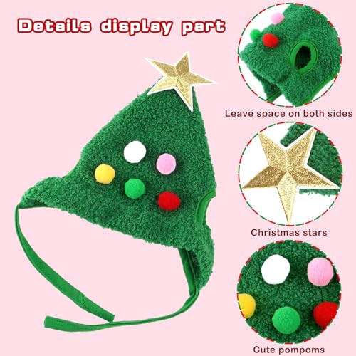 Haustier Weihnachtsmütze, Weihnachtskostüm Haustier Hund Katze, Niedlicher Plüsch Katzen Weihnachtsmütze mit Pompon, Weihnachtskostüm Hund, Perfekt Zum Verkleiden Von Haustieren zu Weihnachten (Grün)