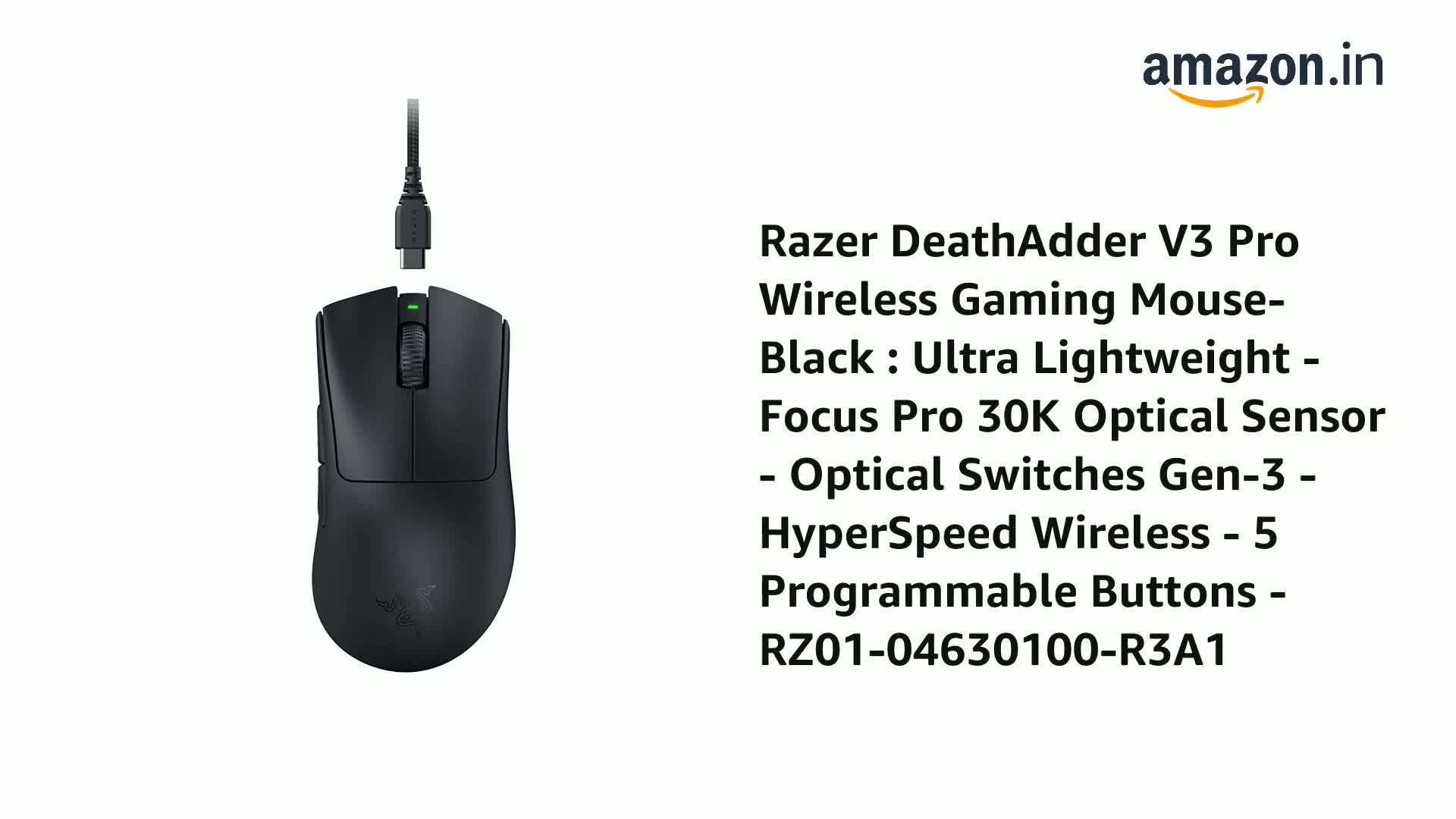 Amazon.in: Buy Razer DeathAdder V3 Pro Wireless Gaming Mouse