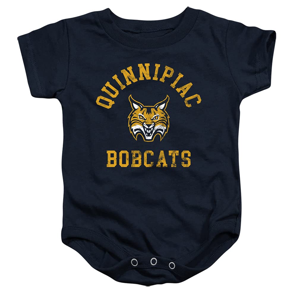 Quinnipiac University Official Quinnipiac Bobcats Logo Unisex Infant Snap Suit for Baby,Navy, 6 Months