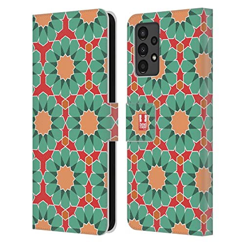 Étui portefeuille pour Samsung Galaxy A13 protection antichoc style marocain vert clair