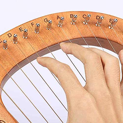 19-snarige lierharp, houten lierharp, mahoniehouten snaar gehumaniseerd ontwerp van de maanharpen met stemsleutel, voor… - Image 3