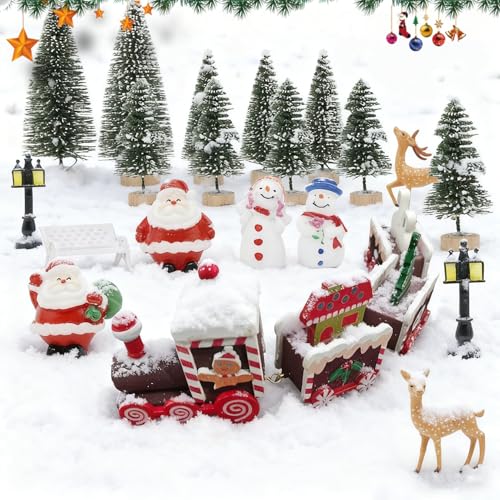 Forbabe 20 Stück Weihnachtsfiguren Klein, DIY Kleine...