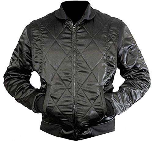 Image of Mens Golden Scorpio Logo Embroidered Jacket | Quilted Satin White Bomber Lightweight Jacket