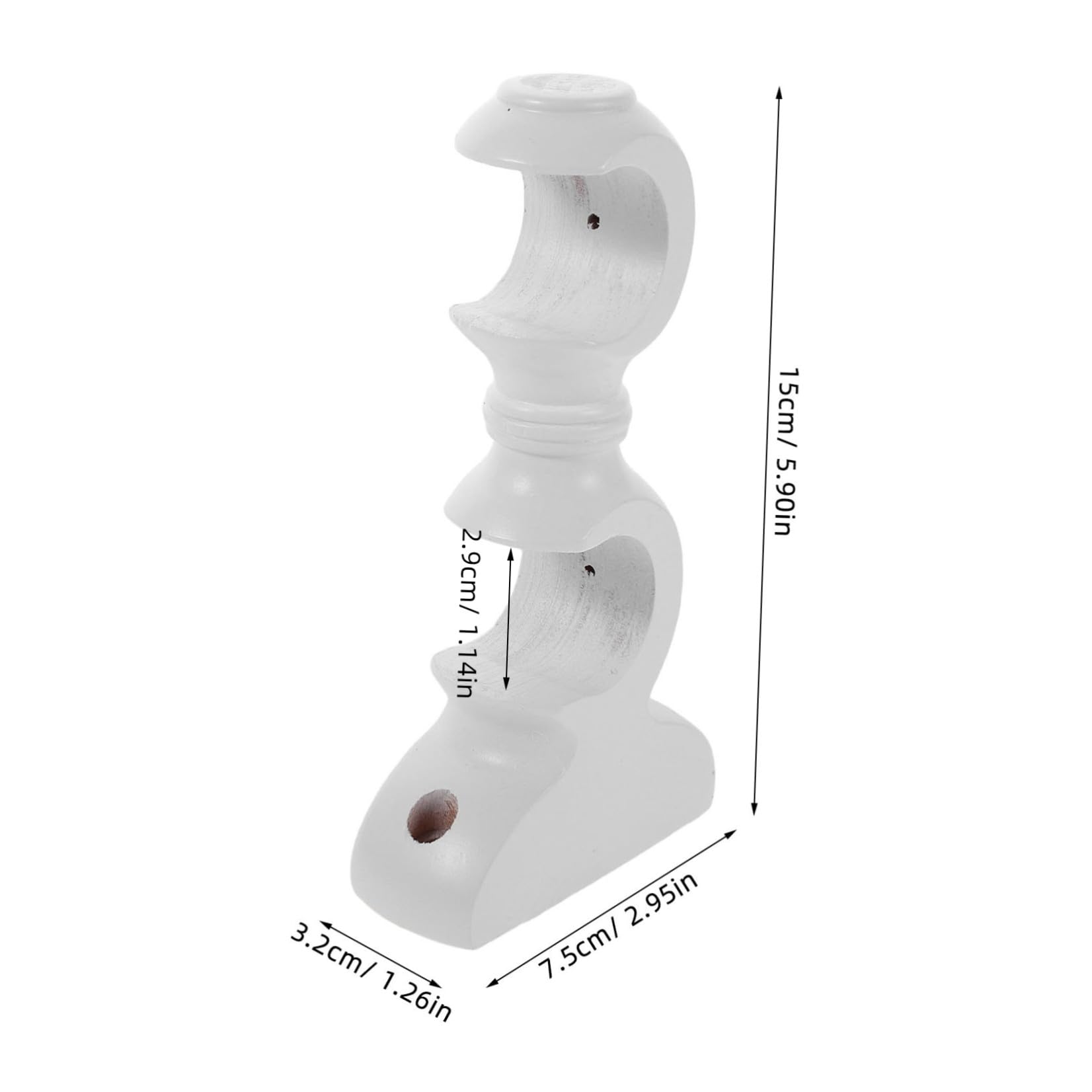 SHINEOFI 4 Pezzi Supporto Doppio Accessorio Resistente per Bastone Base Robusta in Legno per Montaggio Finestra per Tende in Legno