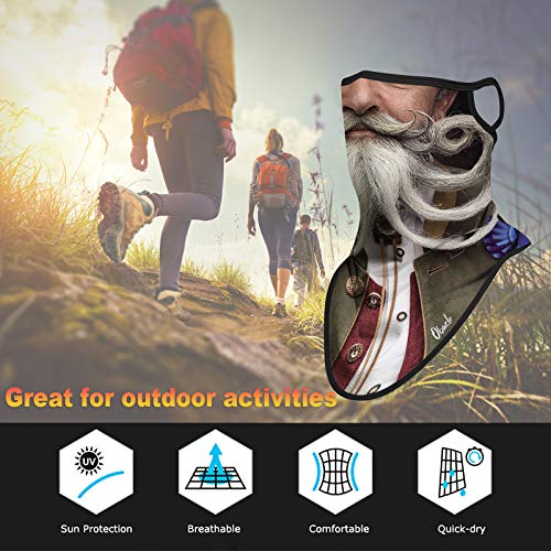 Obacle Bandana Face Mask With Ear Loops Neck Gaiter Face Mask Scarf Face Cover For Men Women (Men With Multi White Beards) #TOP3