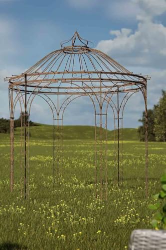 KUHEIGA Pavillon 12mm Metall Rosenspalier Pergola Eisen Rost Ø258cm