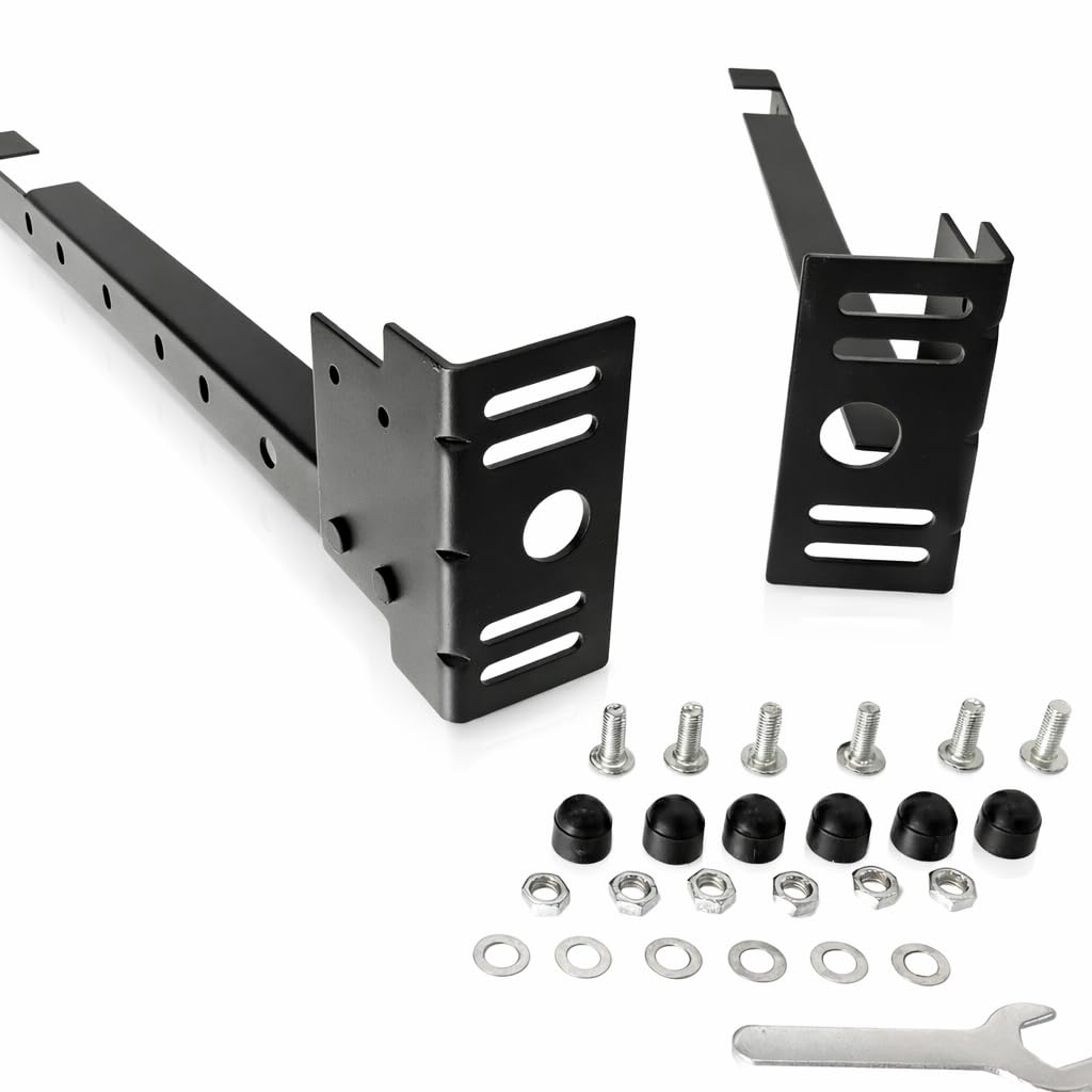 Tech Team #00712 Bed Frame Extension Set – Heavy-Duty Steel Brackets Extend Metal Bed Frame to Connect Headboard or Footboard – 2 Pieces with Hardware
