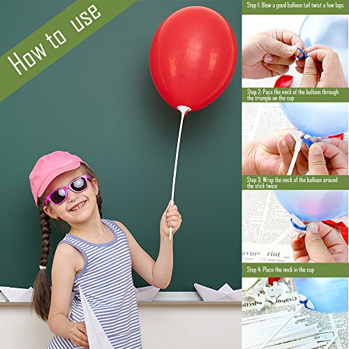 Pllieay PL-V006 50 Pieces Plastic White Balloon Sticks With Cups For Party thumb #4