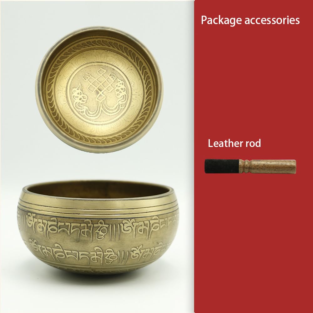 Set di campane tibetane, campane tibetane fatte a mano, per yoga, attenzione e meditazione, campana tibetana per yoga, rilassamento, donne e uomini (ciotola + martello)