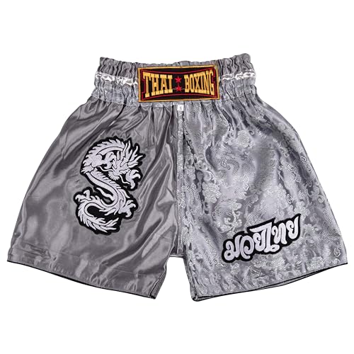 Dragon Muay Thai Shorts for Kids (2 Years - 12 Years) Girls Boys Boxing Trunks for Kickboxing MMA Youth