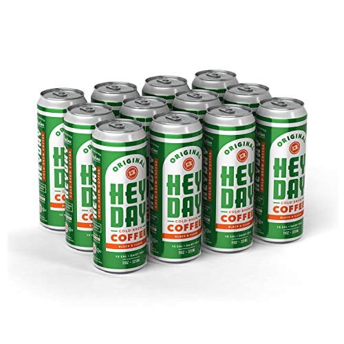 HEYDAY | Cold-Brew Coffee | Black | Fair Trade Certified | Non-GMO | 11oz (12 Count)