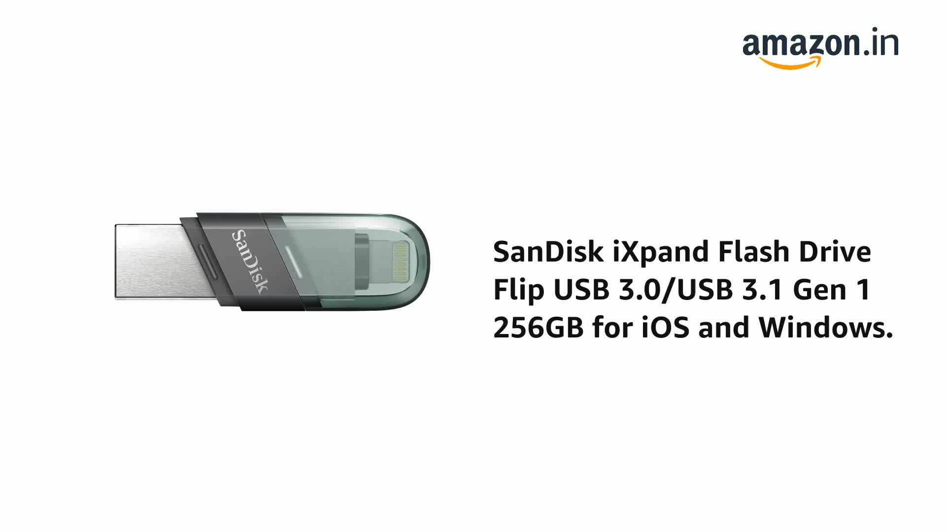 SanDisk iXpand Flash Drive Flip USB 3.0/USB 3.1 Gen 1 256GB