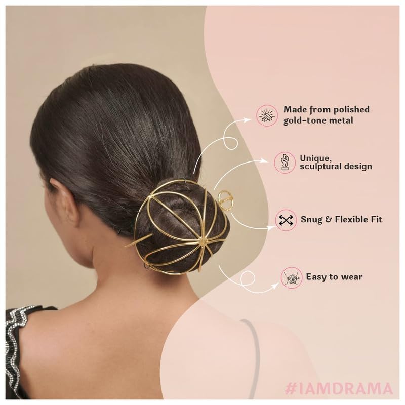 Image of Hair Drama Co. Coil Style Bun Holder with Stick | Womens Bun Holder Hairpin Slide Stick Hair Accessories | Traditional Hair Bun Accessories for Women