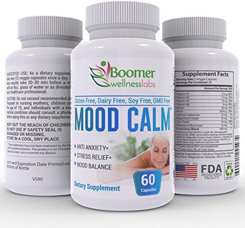 Anti-Anxiety Supplement for Relief of Panic Attacks & Anger Outbursts. Helps Promote Relaxation, Positive Mood & Energy. 100% Natural & Herbal—Ashwagandha, Chamomile & GABA. Bonus E-Book. Mood Calm