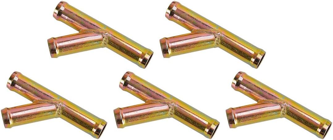 beler 5Pcs 18mm x 18mm x 18mm Y Shape Heater Hose Fitting Coolant Pipe Connector Adapter
