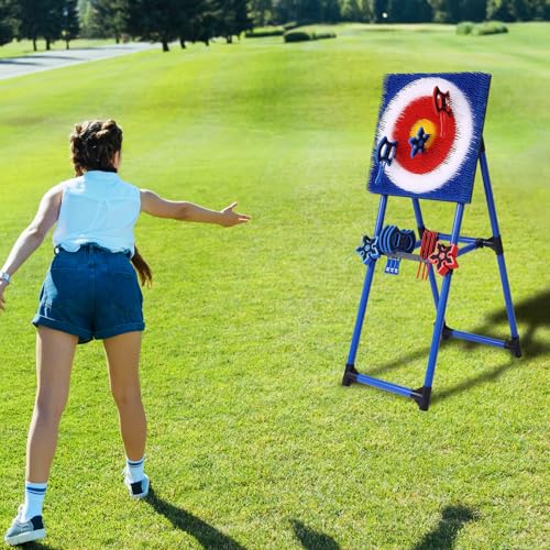 image for Stiatu Axe Throwing Bristle Target with 8 Throwing Axes Set,Axe Throwi