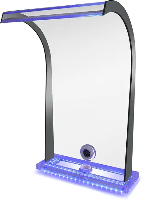 Longrun Acrylic LED Pond Waterfall Fountain Kit with 7 Colors for Pool Garden