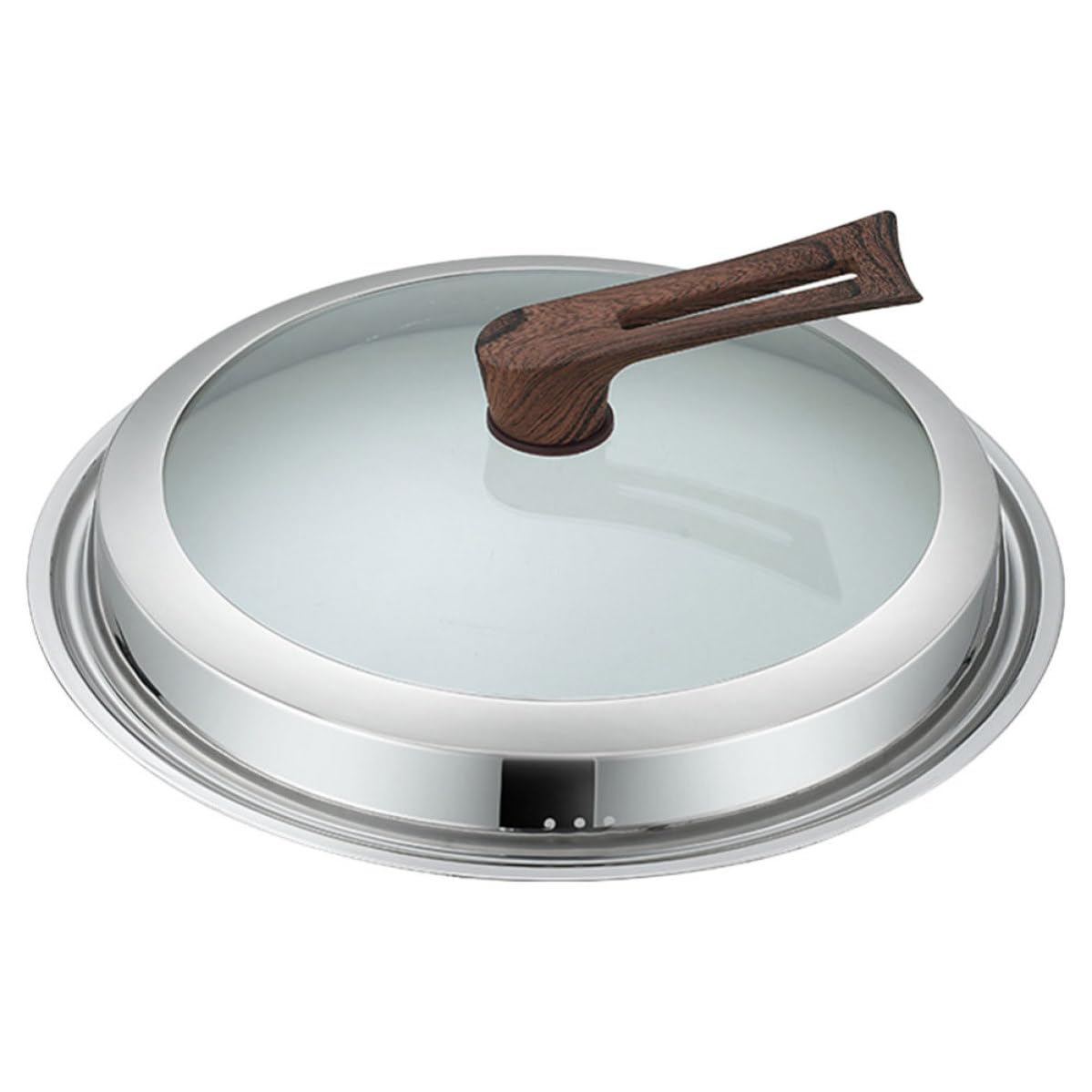 FRCOLOR Tapa para Ollas y Sartenes de Acero Inoxidable Vidrio Transparente, Diseño Creativo y Alta Estanqueidad para Cocina Práctica y Anti-derrame