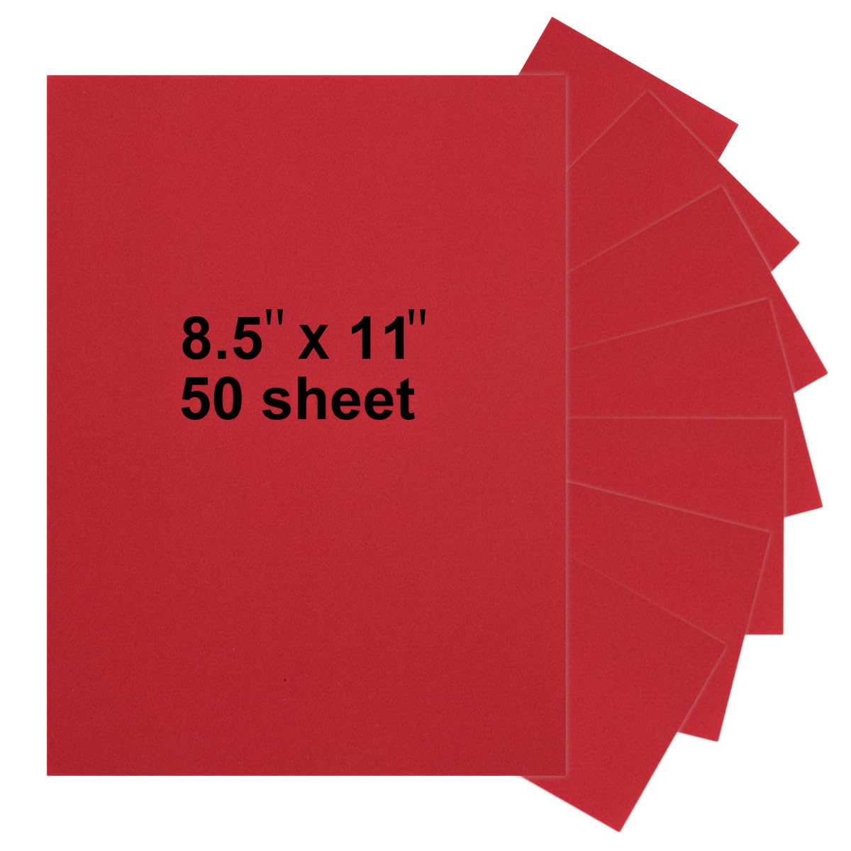 50 Sheets 8.5" x 11" Red Cardstock, Heavyweight Cardstock Sheets Blank Invitation Paper Greeting Cards Printable, 75lb Cover 200 GSM