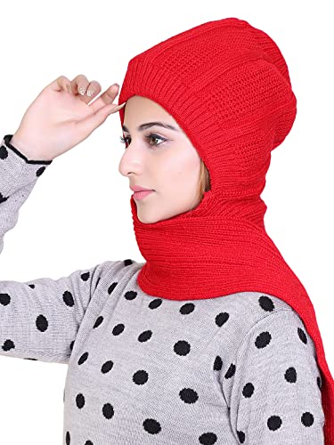 Image of Gajraj Unisex Soft Knitted Winter Warm Woolen Cap with Woolen Lovely Muffler|Fur Cap with Muffler