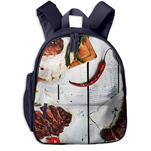 Preisvergleich Produktbild Kinderrucksack Kleinkind Jungen Mädchen Kindergartentasche Über Gourmet Grill Restaurant Steak Backpack Schultasche Rucksack