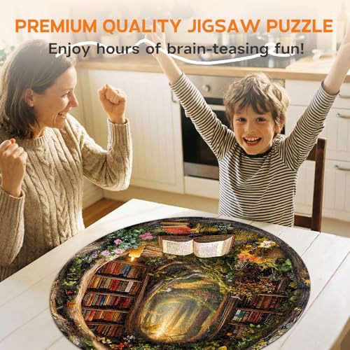 1000 Piece Puzzles for Adults, Forest Bookstore White Card Puzzle | 26.6 *26.6 in Flat Puzzles with 3D Visual Effect When Completed, Adult Puzzle Games miniatura 2