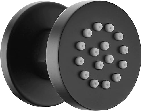 Chorro de ducha de latón macizo, rociador lateral de masaje redondo, sistema de spa, juego de ducha ajustable montado en la pared, acabado negro mate