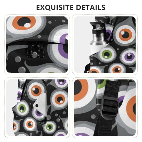 VIGTRO Halloween Eyeball Casual Backpack Lightweight Laptop Backpack for Women Men, Travel Work Business Bag Outdoor Daypack4